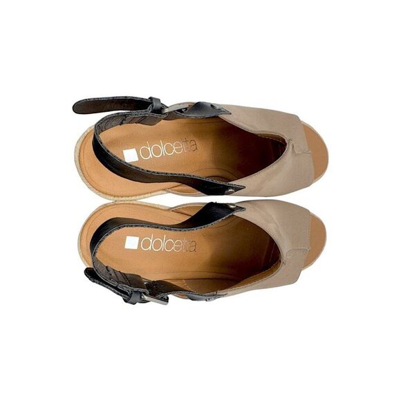 Dolcetta Selma Platform Espadrille Slingback Open-Toe Sandals | Beige 6 - Picture 10 of 10